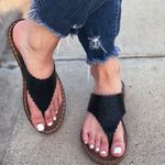 Black Laser Cut Out Sandal Size 10 Photo 1