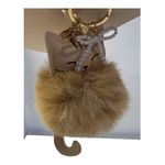 Studio Faux Fur Cat Bag Charm Keychain w/ Pearl Bow – New on Card Orange Kitty Photo 1