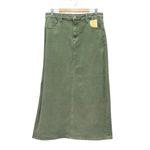 NWT Risen Olive Denim Maxi Skirt Size 1XL High Rise Stretch Midi Long Jean Skirt Green Photo 1