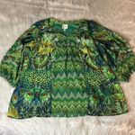 Anthropologie Fig and Flower Boho Peasant Blouse Women’s Size 1X Lined Peacock Green Photo 0