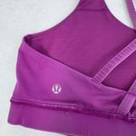 Lululemon Strappy Back Sports Bra Purple Sz 12 Womens Medium Impact Workout Bra Photo 2