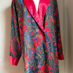 Victoria's Secret  Vintage Floral Paisley  Robe Duster Kimono Red blue Y2K gold l Photo 0