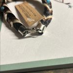 Braided Horse Hair Bracelet with Turquoise Accents Black Photo 2