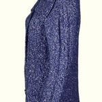 L.L.Bean  blue with white heather cable knit button cardigan sweater Medium EUC Photo 4