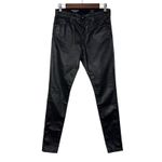 AG Adriano Goldschmied Adriano Goldschmied AG 28 R Black Vegan‎ Faux Leather Farrah Skinny Ankle Pants Photo 2