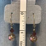 Unique Elegant Earrings Gold and Multicolored Beads Purple Photo 9