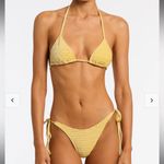 Triangl Vinca Maca Yellow Velvet Top Size M Photo 2