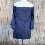 Amanda Uprichard  Arabelle Dress with  Off-the-Shoulder Bell-Sleeve Navy blue Photo 6