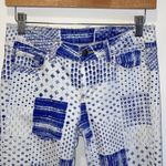 Paige  Womens Monica Verdugo Royo Diana Patchwork Skinny Jeans Blue White Size 27 Photo 1