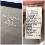 Allison Daley  Lightweight Full Zip Jacket Tan Navy Trim Petite Large Photo 2