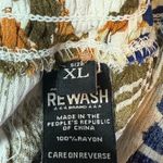 REWASH  Smocked Wrap Wide Leg Pants Palm Print XL Boho Gypsy Beach Vacation EUC Photo 12