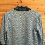 Ming Wang  Size Small Petite Blue & Black Abstract Zebra Open Front Cardigan Photo 8