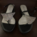 Cathy Jean  Black Sandals with Rhinestone Accents Size 6.5 Photo 0