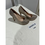 Womans Fabulicious Gold Rhinestone Sparkly Platform Heel Pumps Size 11 Photo 1