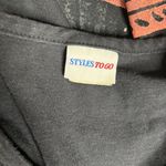 Vintage Hand Painted T Shirt Colorful Tropical Bird Large Black Short Sleeve Photo 5