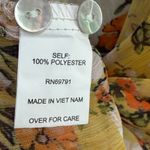 Fig And Flower Sheer Tunic Blouse XL Brown Yellow Floral Button Down Boho Photo 11