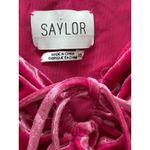Saylor  Womens XS Cedella‎ Bubblegum Pink Velvet Ruched Peplum Top Photo 5