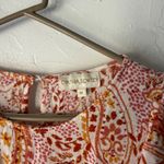 Cynthia Rowley  Paisley Flutter Sleeve Blouse Size M Boho‎ Chic Crinkle Rayon Top Photo 2