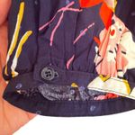 Old Navy Floral Print Lace Up Pintuck Blouse Womens Large Navy Boho Hippie Retro Photo 4