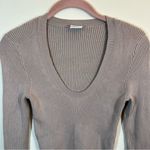 Abercrombie & Fitch ✨ Scoop Neck Ribbed Knit Sweater Tan Neutral Small Photo 1