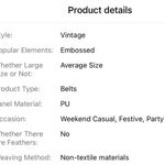 Western Bull Head Buckle Plus Size Belt Vintage Style Faux Leather Embossed 1XL‎ Brown Photo 10