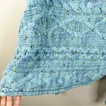 Free People Honey Cable Pullover Cableknit Sweater in Siren Blue Combo Womens L Photo 5
