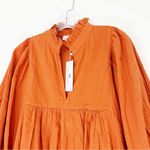Never a Wallflower High Neck Top Burnt Orange Seersucker Top Size XL NWT Photo 2