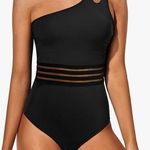 1 Shoulder 1pc Swimsuit black M Tummy Control Bathing Suit Modest Full Coverage Size M Photo 0