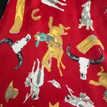 Candiss Cole Western 100% Silk Red and Black Flowy Vest Photo 3