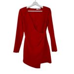 Likely  Dani Dress Scarlet Red Mini Wrap Long Sleeve Cocktail Party Dress Size 2 Photo 2