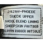 BEARPAW Phoebe Black Suede Sheepskin Lace Up Ankle Boots Size 7 Hidden Wedge Photo 9