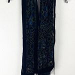 Soft Silk Blend Floral Velour Velvet Fringe Trim Scarf, One Size Photo 0