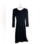 St. John Vintage ‎ Saks Fifth Avenue Black Cable Knit Midi Dress XXS Long Sleeve Photo 1