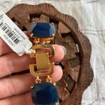Ralph Lauren VTG Lauren Blue Stone Gold Brass Tone Statement Bracelet NWT 7” Photo 5