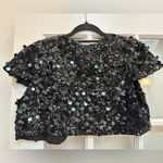 Betsey Johnson Vintage  90’s Sequin Glam Rock Bolero Crop Sweater Jacket Size M Photo 6