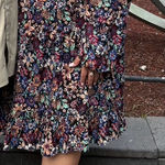 Oak & Trellis Floral Babydoll Dress with Smocking Size 3X EUC Black Photo 0