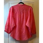 Anthropologie NWT Pilcro Embroidered Button Down Blouse Coral Petite LP Career # Pink Size undefined Photo 2