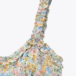 ZARA  Mini Floral Ruffle Strap Sweetheart Neckline Colorful Dress SZ L Photo 10