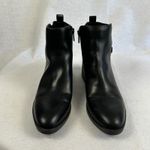 Calvin Klein Women's Black Leather Ankle Boots Side Zip Comfort Low Heel 7.5M Photo 2