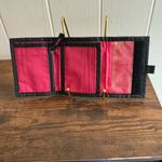 Rare Vintage HTF Sanrio 2001 Hello Kitty Cheerleader Burgundy Nylon Wallet Red Photo 3