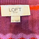 Loft The Outlet Small Ribbed Knit Tank Top Purple Pink Red Coral Striped Chevron Photo 10
