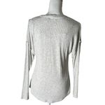 Nation Ltd  Womens Long Sleeve Blouse Size Small Gray Rib Knit Crocheted Lace Photo 3