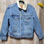 Levi's  Premium Denim Sherpa Fleece Lined Denim Jacket Coat Barn Trucker Photo 0