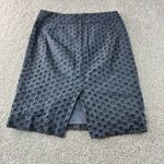 J.Crew Gray Eyelet Knee Skirt Size 6 Cotton Blend Lined Career Casual Chic Photo 4