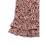 Francesca's Miami Mini Skirt Medium Pink Brown Animal Print Ruffle Tiered Chic Photo 2