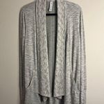 Athleta Pranayama Marl Grey Pockets Long Open Cardigan Women's Sweater sz M Photo 3