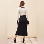 Knit Colorblock Pleated Midi Dress Black Size L Photo 4