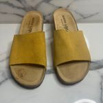 Marina Luna Italian Women's Yellow Suede Beachy Summer Slide Wedge Sandals Sz 7 Photo 1