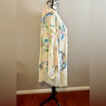 SPIAGGIA DOLCE Floral Embroidered Crochet Kimono Cardigan Blue Size L Photo 3