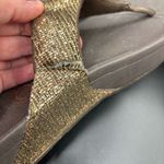 FitFlop  Womens Lulu Glitter Toe Post‎ Strap Leather Sandals Flip Gold Size 10 Photo 4